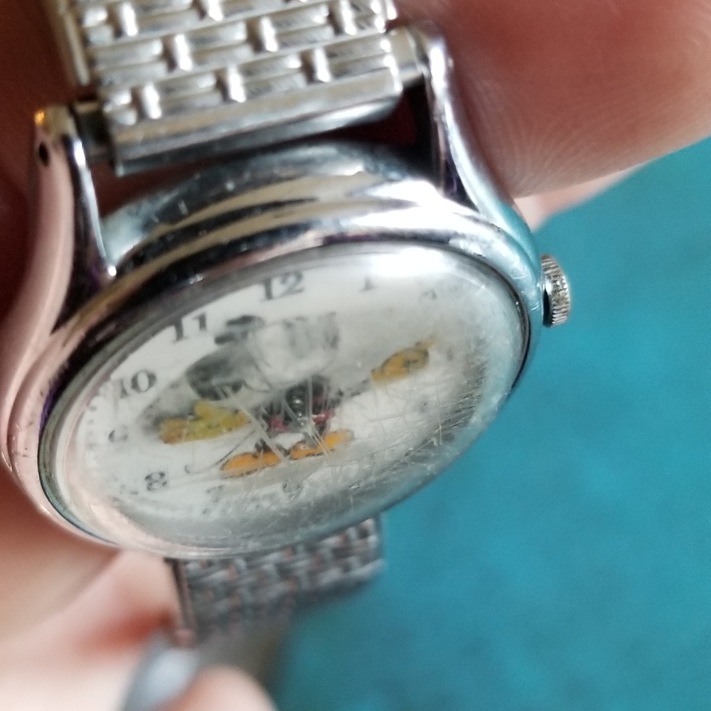 Vintage Mickey Mouse wristwatch Lorus Disney ladies silver tone quartz - Picture 6 of 15